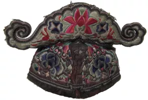 393 Antique Bai Minority Silk Embroidered Hat