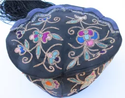529 Black Silk Dog Earred Hat