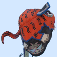 530 Orange Silk Tiger Chinese Wind Hat