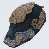 620 Chinese Minority Embroidered Indigo Wind Hat