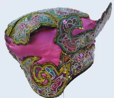 624 Pink Silk Dong Minority Festival Hat