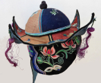 675 Large Chinese Scholar Pavilion Silk Hat
