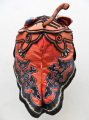688 Orange and Black Silk Double Tiger Chinese Hat