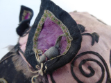 698 Antique Pink Brocade Tiger Hat with Mice in Ears