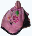 707 Pink Brocade Black-Faced Tiger Bai Minority Hat