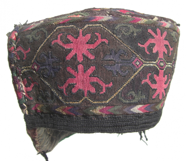 349 Traditional Needlepoint Tajik Woman's Hat Pamir Mountains