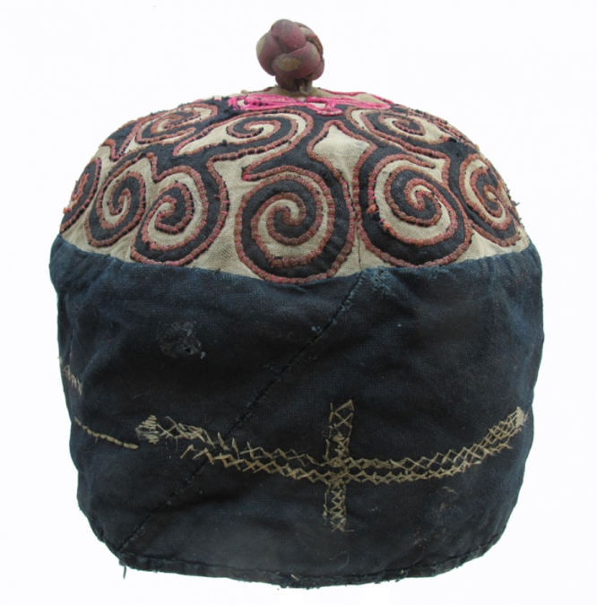 504 Red Miao Minority Boys Cap Guizhou