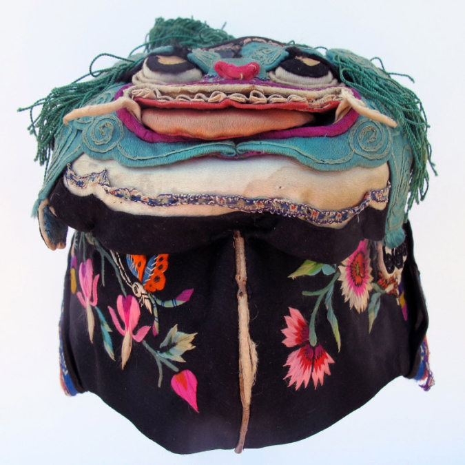 533 Tiger Topped Embroidered Chinese Hat