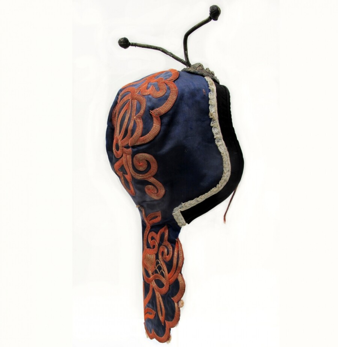572 Golden Threads Protective Chinese Child's Wind Hat