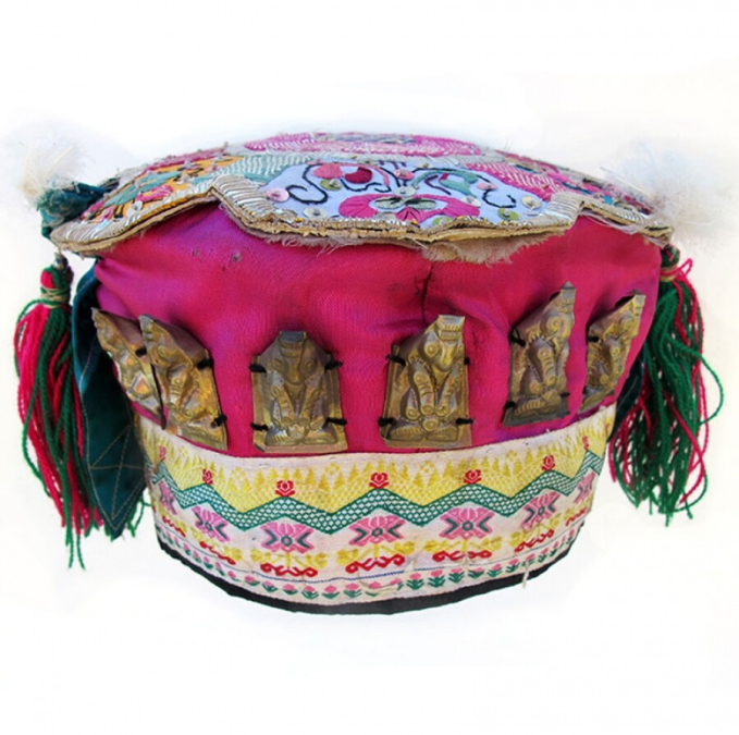 577 Dong Minority Girls Hat with Buddhas