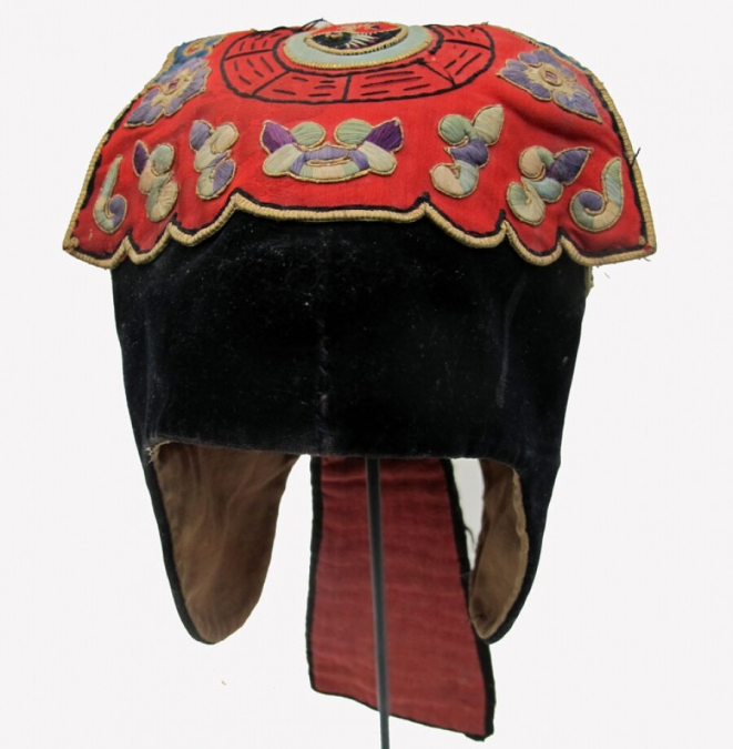 608 Eight Trigrams Silk Velvet Chinese Child's Hat