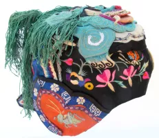 533 Tiger Topped Embroidered Chinese Hat