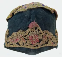 620 Chinese Minority Embroidered Indigo Wind Hat