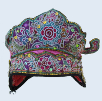 624 Pink Silk Dong Minority Festival Hat