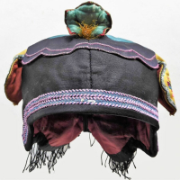 681 Lotus Bud Chinese Child's Silk Fringed Hat