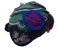 690 Green & Black Double Tiger Silk Hat with “Kitty”