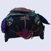 690 Green & Black Double Tiger Silk Hat with “Kitty”