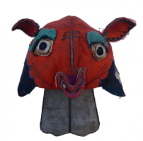 691 Majestic Orange Silk Tiger Wind Hat