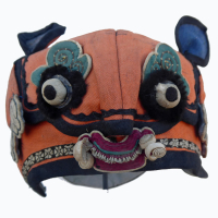 703 Sturdy Apricot-Orange Ink-Drawn Tiger Hat