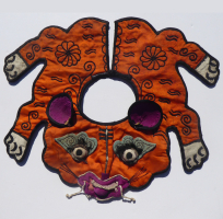 712 Orange Silk Tiger Han Chinese Child's Collar