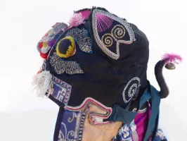 729 Colorful Nosed Black Silk Han Chinese Tiger Hat