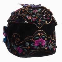 750 Miao Minority Girls Black Velvet Hat