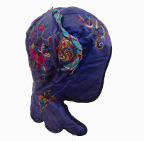 751 Blue Silk Shidong Miao Girls Hat