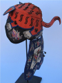 530 Orange Silk Tiger Chinese Wind Hat