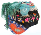 533 Tiger Topped Embroidered Chinese Hat