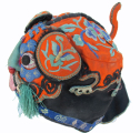 546 Embroidered Han Chinese Orange Tiger Hat