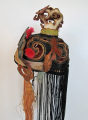 580 Blue Silk Crown Child's Scholars Hat with Fish