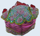 624 Pink Silk Dong Minority Festival Hat