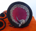 693 Friendly Orange Silk Tiger Chinese Child's Hat