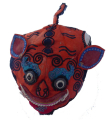 697 Happy Orange Chinese Tiger Hat with Longevity Knot