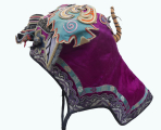 719 Antique Purple Silk Unusually Nosed Creature Han Hat