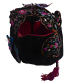 750 Miao Minority Girls Black Velvet Hat