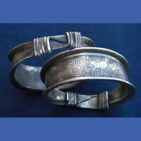 B4 Large Silver Zodiac Bangle