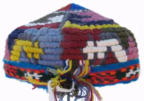 527 Colorful Embroidered Ribbed Hat Surkhandarya Uzbekistan