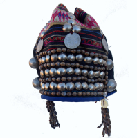 735 Akha Hill Tribe Girl's Hat with Job's Tears and Cowrie Shells