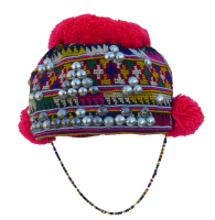 736 Colorful Yao Child's Embroidered Hat Thailand