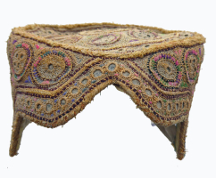 753 Metallic Thread Embroidered Traditional Skullcap Balochistan, Pakistan 