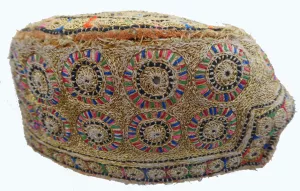 754 Metallic Thread Embroidered Traditional Skullcap Balochistan Pakistan