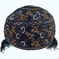 760 Yomut Turkmen Silk Embroidered Skullcap “Takhya”