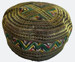 769 Kyrgyz Skull Cap with Gold Wrapped Threads