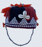 780 Red Dao Traditional Boys Cap with Cowrie Shells