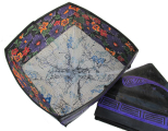641 Purple Silk Embroidery on Traditonal Chust Hat Kumptera Uzbekistan