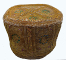 755  Golden Thread Embroidered Traditional Skullcap Balochistan, Pakistan