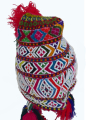 763 Fantastic Beaded Knit Chullo Hat from Quechua of Ausangate Peru