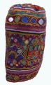 764 Protective Gujarat Rabari Child's Silk Embroidered Mirrored Hood 