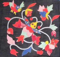 Bl 361 Beautiful Handstitched Applique Zhuang Minority Quilt Top